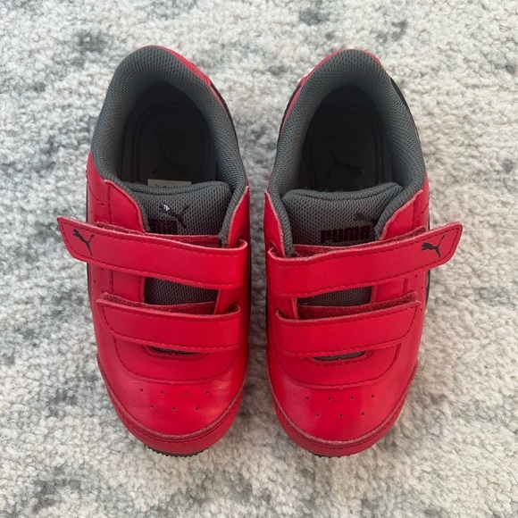 Boys Puma Velcro Shoes Red/Black - Picture 2 of 9